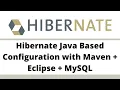 Hibernate Java Based Configuration with Maven Eclipse MySQL