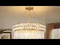 AOOCHOK Modern Crystal Chandelier Gold Finish Light Fixture Review Elegant and Beautiful