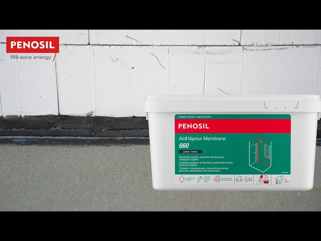 Oro ir garų izoliacinė mastika PENOSIL, PREMIUM AIR&VAPOUR MEMBRANE 660, 5 kg, langų ir durų jungtims izoliuoti, juoda