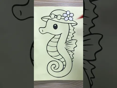 Tô màu tranh cát cá ngựa đội nón #sandpainting #cangua