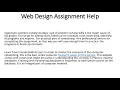 Web Design Assignment Help