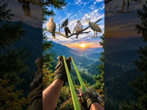 Slingshot Hunting Wild Birds at Long Range