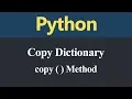 How to Copy Dictionary in Python Hindi