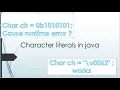 Lecture 18 -Character literals in java LearningStrome Academy