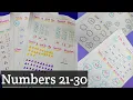 Number 21-30 practice worksheet for preschoolers Nursery kids
