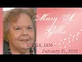 Mary A Gillis Memorial Service January 28 2022