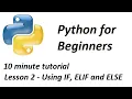 Python tutorial for beginners - Lesson 2