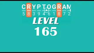 Cryptogram Level 165 Answers Go Answer