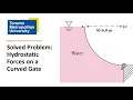Solved Exam Problem Hydrostatic Forces on a Curved Gate