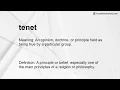tenet Meaning