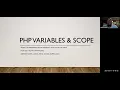 CSE340 - PHP Variables and Scope