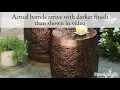 Nesting Embossed Metal Barrel Tables Set of 2