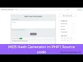 MD5 Hash Generator in PHP With Source Code