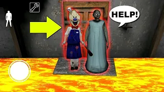 Granny Lava Floor vs Fake Police Granny - gameplay animation