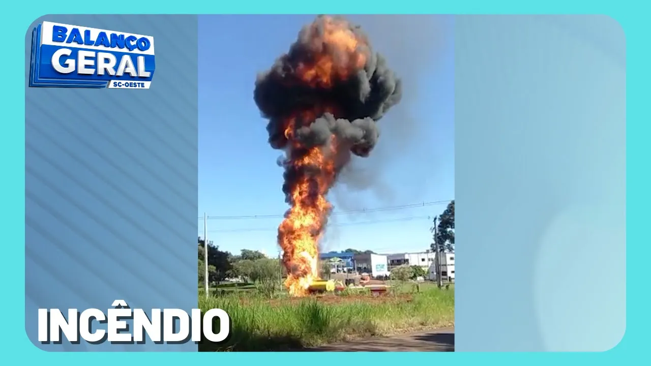 Caminhão de Combustíveis pega fogo em Pinhalzinho