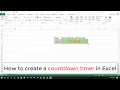 How to create a countdown timer in Microsoft Excel