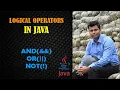 Logical Operators in Java in Hindi What is Logical Operators in Java AND OR NOT
