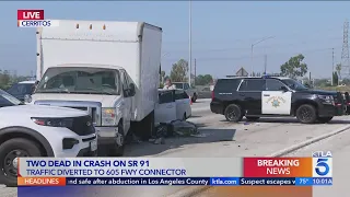 Crash on 91 Freeway in Cerritos leaves 2 dead
