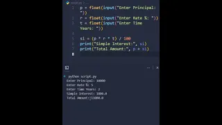 Simple Interest Calculator in Python Easy Tutorial