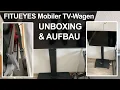 FITUEYES Mobiler TV-Wagen mit Holzfusboden auf Radern fur 32 - bis 65-Zoll Unboxing Aufbau Test