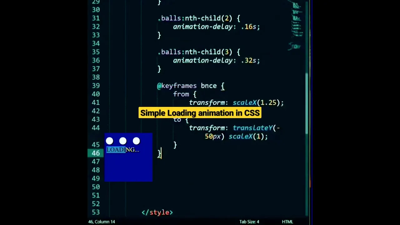 simple loading animation in css | CSS tutorial #shorts #html #css