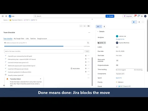 watch Team Checklist, Definition of Done & Google Tasks for Jira video