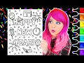 Coloring Happy New Year 2023 Coloring Page Ohuhu Art Markers