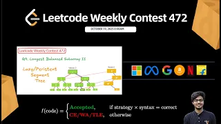 Q4 Longest Balanced Subarray ii Lazy Segment Tree Leetcode Weekly Contest 472 Watch in 2X