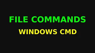 Windows File Directory Commands Tutorial cd dir copy robocopy attrib Explained