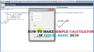 How to make a simple calculator in visual basic vb 2010