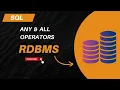 Sql Any All operators session - 16