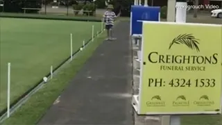 Bowling green drink stand sign - Creightons Funeral Service