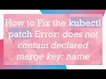 How to Fix the kubectl patch Error does not contain declared merge key name
