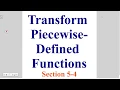 Algebra 5-4 Transformations of Piecewise-Defined Functions
