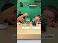 Salt-water trick chemistry experiment at home with food coloring