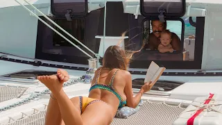 A DAY IN THE LIFE of a Sailing Family! (Laundry, Beach Bathing, Day Sail) Ep. 215