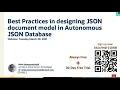 Best Practices in Designing JSON Document Model in Autonomous JSON Database