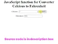 Javascript function for convert Celsius to fahrenheit COPA ITI previous years question