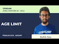 AGELIMIT AGE LIMIT June Starters42 2022 Problem Solutions CodeChef