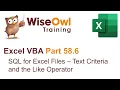 Excel VBA Introduction Part 58 6 - SQL for Excel Files