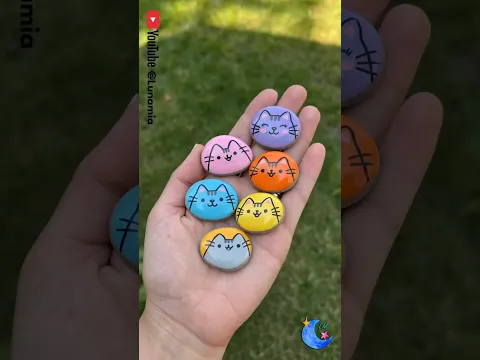 🎨🐱 ¡Miren cómo unas simples piedritas se transformaron en adorables gatitos! #PiedrasPintadas