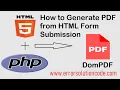 How to Generate PDF from HTML Form Submission HTML PHP DomPDF