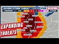 55m At Risk To Start The Week With Tornadoes Large Hail And Damaging Winds Expected