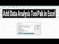How to Install Data Analysis ToolPak Addin in Excel