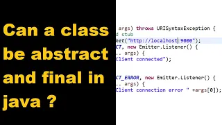 Why class cant be abstract and final Can abstract class be final in java Java interview question