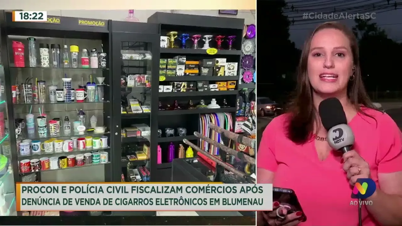 Operação ficaliza venda de cigarros eletrônicos em comércios em Blumenau