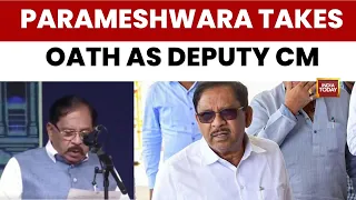 shivakumar cabinet dr g parameshwara takes oath as karnataka deputy cm dks takes oath as cm