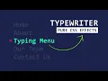 CSS Text Typing Menu Item Hover Effects CSS Typewriter Animation