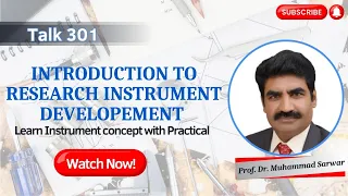 Topic-301 Introduction to Research Instrument Development English Dr Muhammad Sarwar