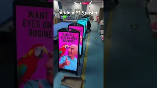 All-weather portable LED poster 5000nits bright 10h battery foldable mobile